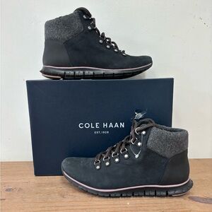 Cole Haan Black Lace Up Boots